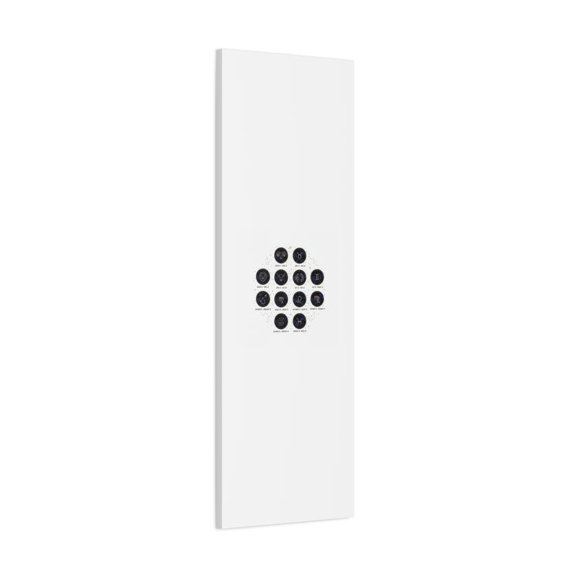 Zodiac Constellation Chart Canvas | Astrology Art Print, Metallic Galaxy