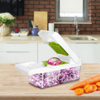 12 In 1 Vegetable Chopper With Container Kitchen Food Slicer Dicer Grater Peeler Egg Separator Hand Protector For Onion Salad Potato GPCT2055Pro