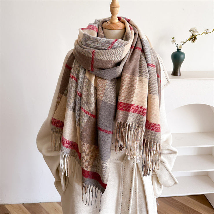 Unisex Autumn And Winter All-matching Tassel Scarf