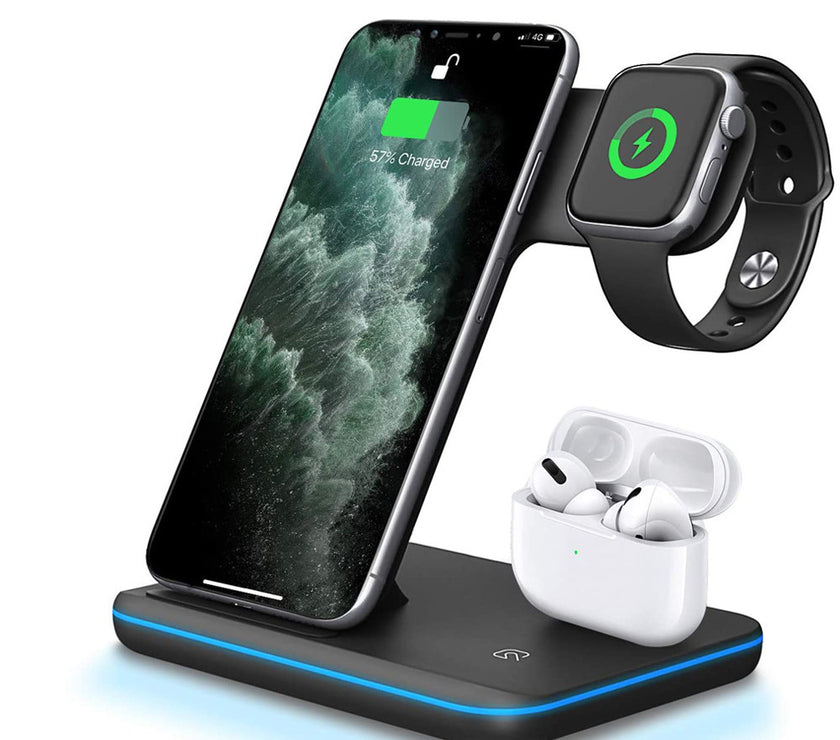 Compatible Mobile Phone Watch Earphone Wireless Charger 3 In 1 Wireless Charger Stand