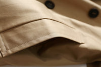 Women's Suit Neck Belt Waist Long Over-the-knee Windbreaker Jacket