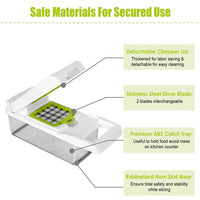 12 In 1 Vegetable Chopper With Container Kitchen Food Slicer Dicer Grater Peeler Egg Separator Hand Protector For Onion Salad Potato GPCT2055Pro